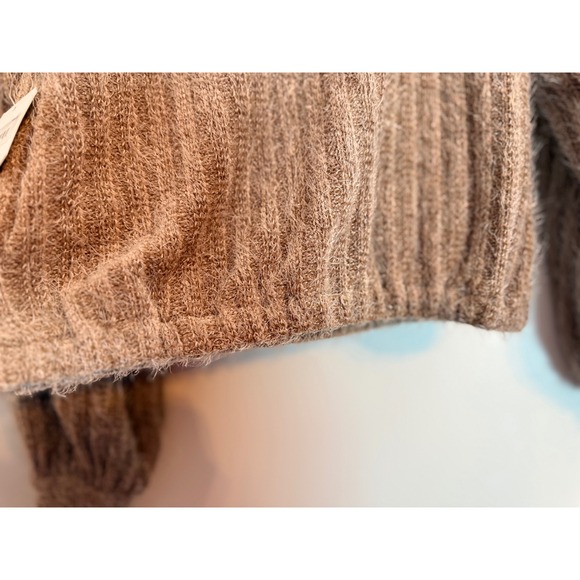 NWT Altar'd State Eyelash Sweater Size Small Brown Cuff Sleeve - Picture 4 of 7